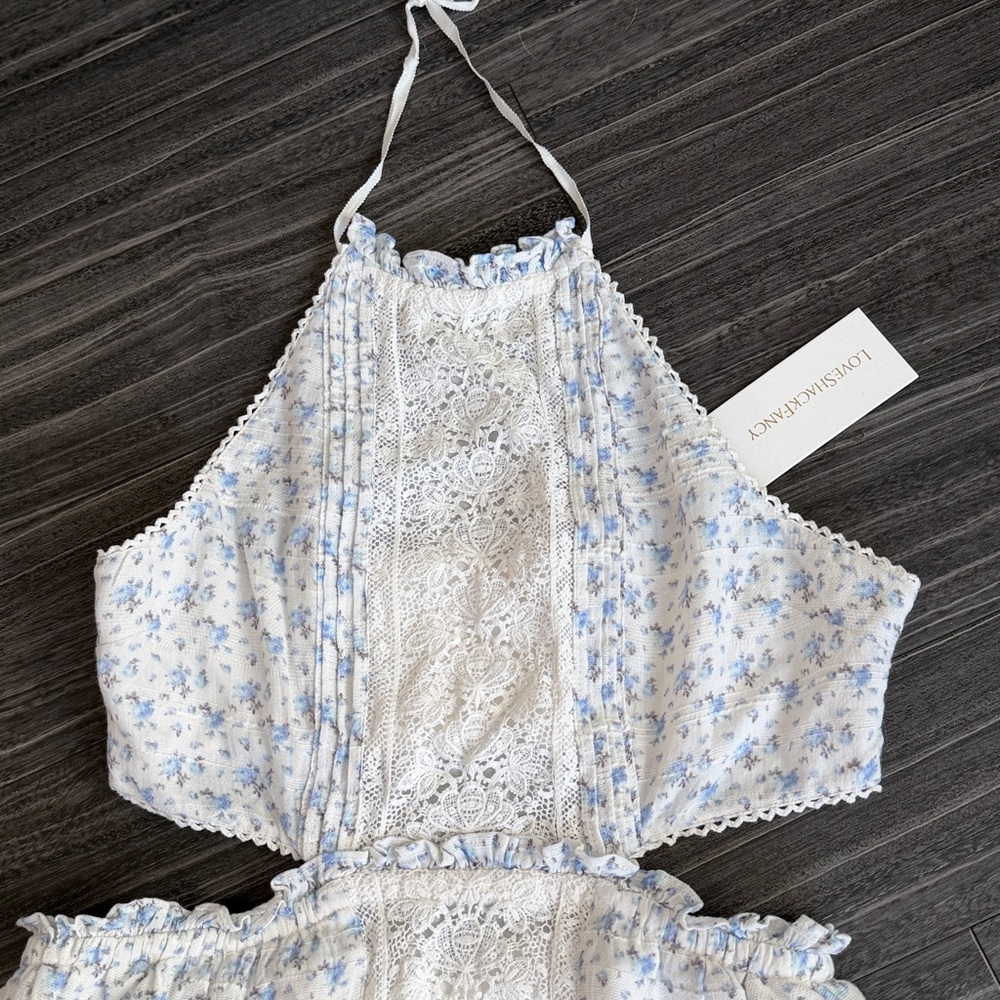 LoveShackFancy Kesia Lace Cutout Mini Dress - Picture 6 of 14
